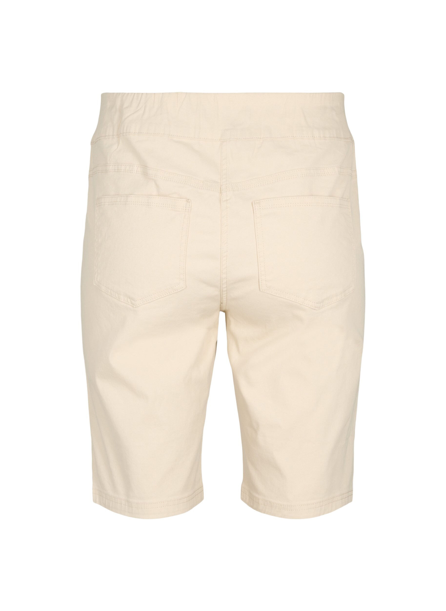 Zizzi T&aelig;tsiddende shorts med baglommer, Fog, Packshot image number 1