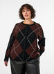 Cardigan med argylem&oslash;nster, Sort, Model image number 0
