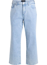 Nålestribede Kiana jeans med straight fit, Blå