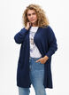 Meleret strik cardigan med lommer, Bl&aring;, Model image number 0