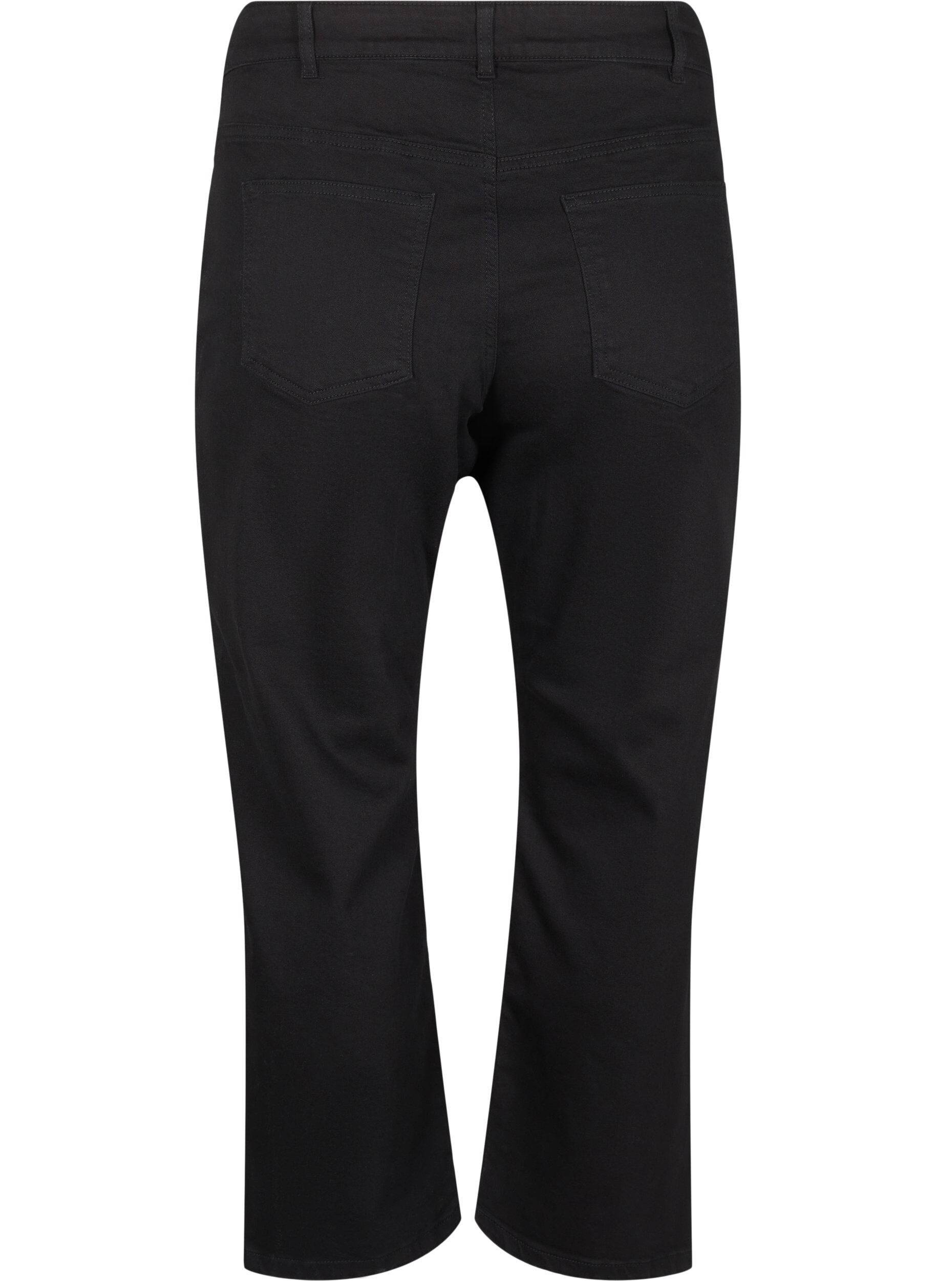 ZizziCropped Vera jeans med straight fit, Sort, Packshot image number 1