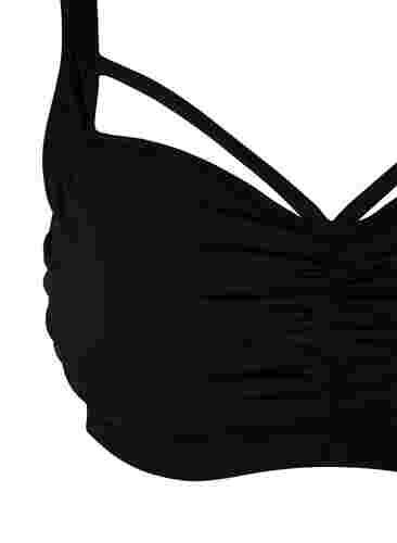 Bikini bh med drapering og string , Black, Packshot image number 2