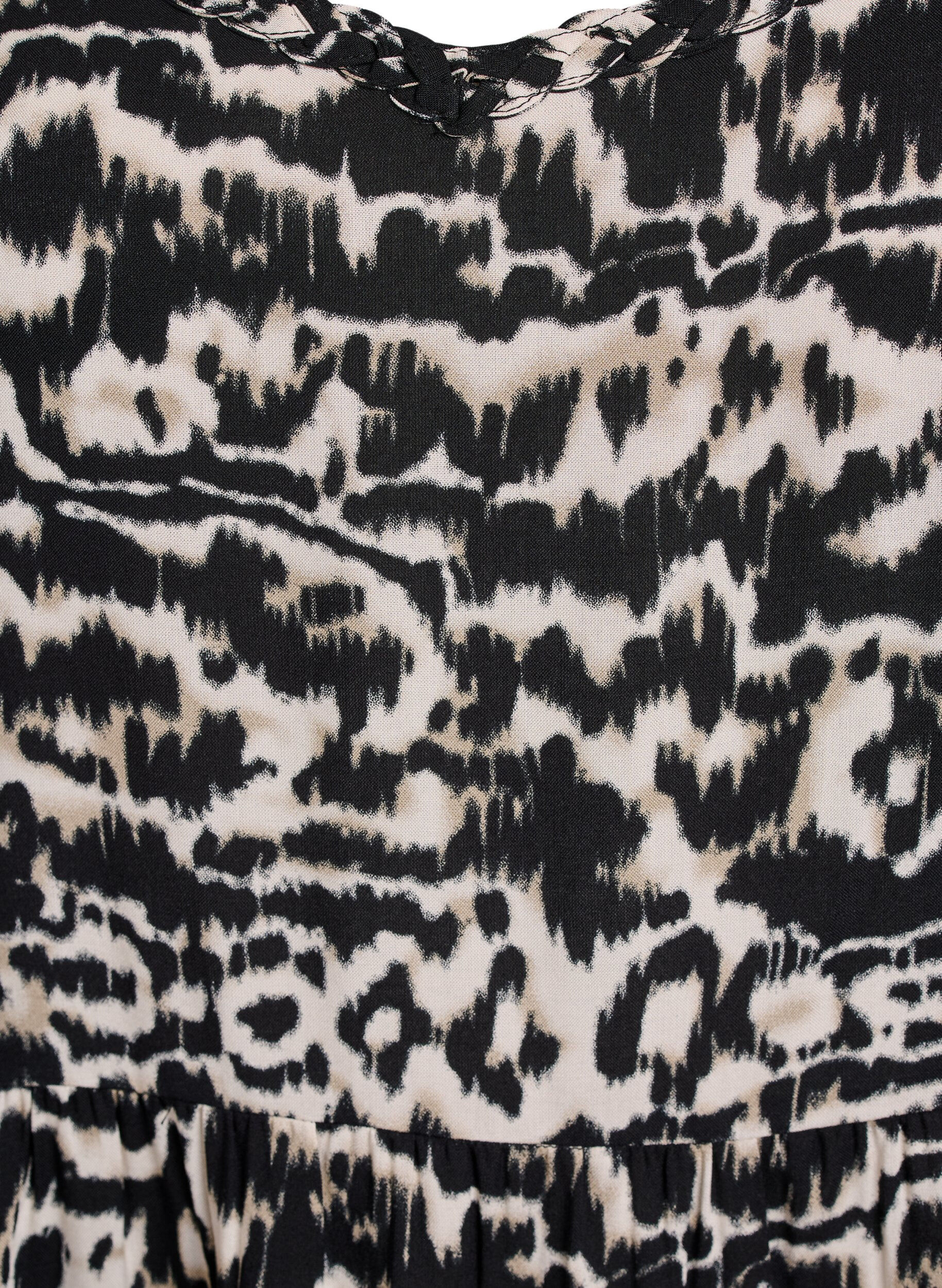 Zizzi Midi stropkjole med smock bagp&aring;, Sort, Packshot image number 2