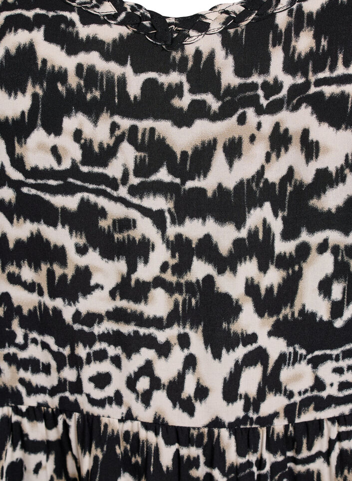 Midi stropkjole med smock bagpå, Sort, Packshot image number 2