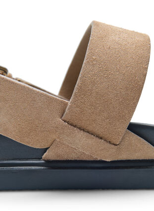 Wide fit sandal i ruskind, Brown, Packshot image number 4