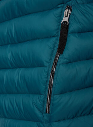Letvægts jakke med lommer og aftagelig hætte, Deep Teal, Packshot image number 3