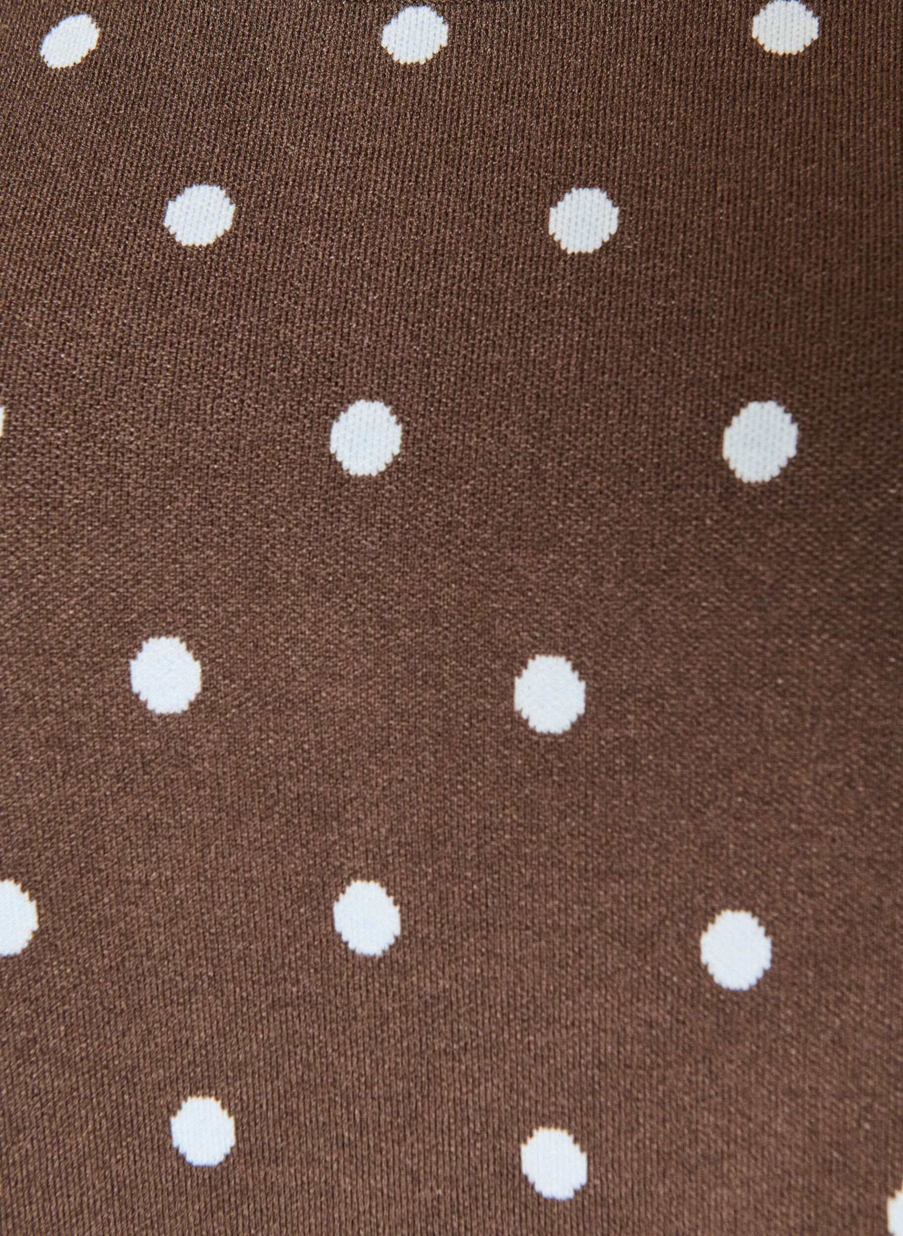 ZizziKort&aelig;rmet strikbluse med prikker, Brun, Packshot image number 2