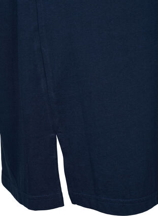 T-shirt kjole i bomuld med printdetaljer, Navy Blazer, Packshot image number 3