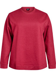 Sweatshirt med rund hals, R&oslash;d