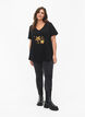 Bomulds t-shirt med pailletter, Black W. Star, Model image number 2
