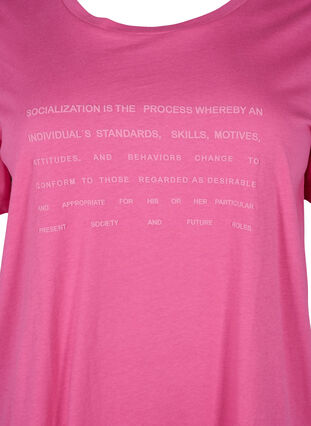 T-shirt med tekst motiv, Shocking Pink W.Pink, Packshot image number 2