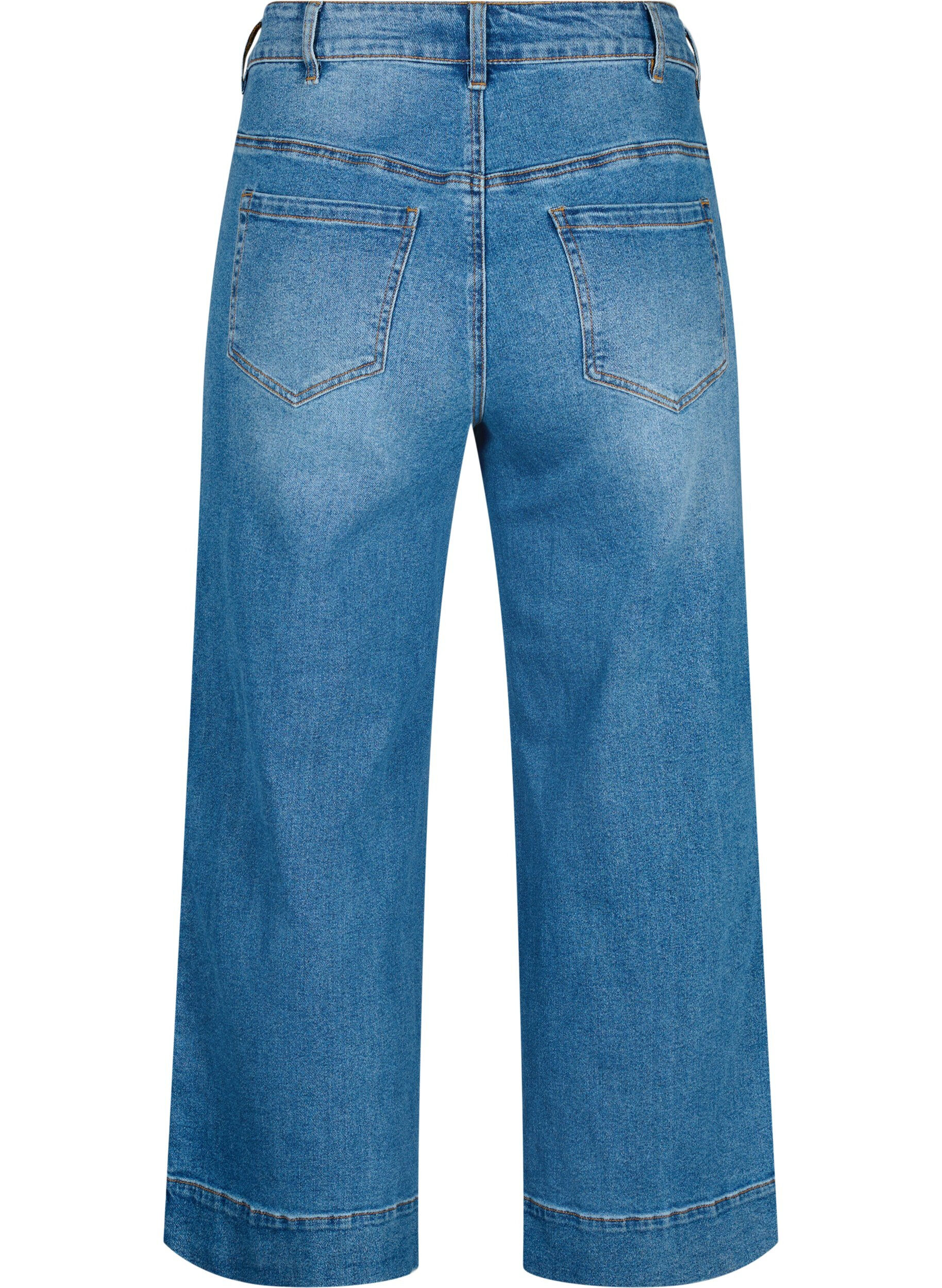 Zizzi Cropped jeans med vidde, Bl&aring;, Packshot image number 1