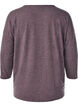 Jerseybluse med 3/4 &aelig;rmer, Brun, Packshot image number 1