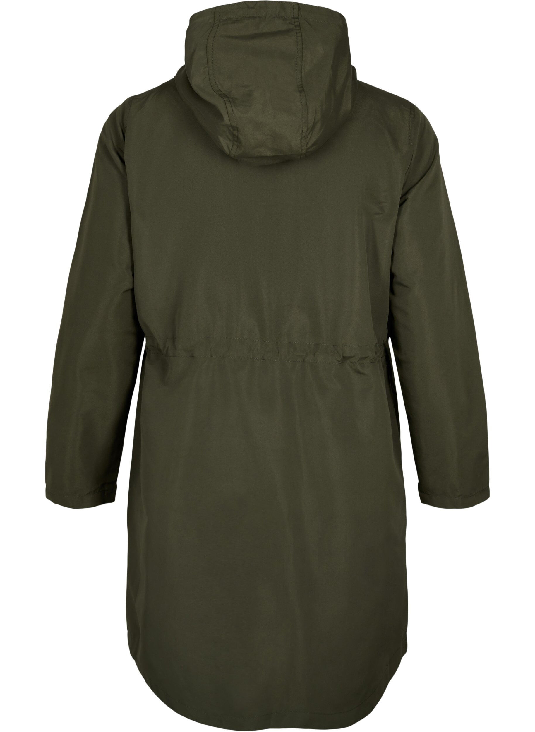 Zizzi FLASH - Vandafvisende parka med h&aelig;tte, Black Ink, Packshot image number 1