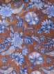 Midikjole med blomsterprint og fl&aelig;sekant, Brun, Packshot image number 2