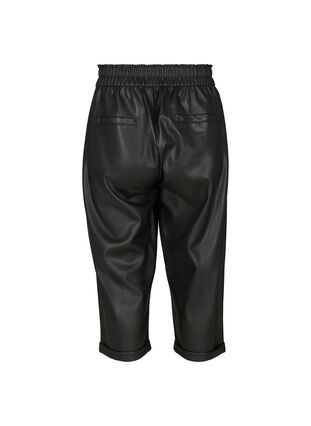 3/4 bukser i imiteret læder, Black, Packshot image number 1
