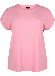 Meleret t-shirt med korte ærmer, Strawberry Pink Mel.