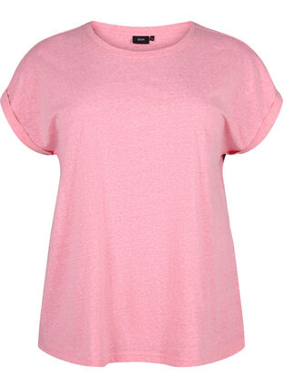 Meleret t-shirt med korte ærmer, Strawberry Pink Mel., Packshot image number 0