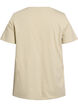 T-shirt i økologisk bomuld med perletekst, Beige, Packshot image number 1