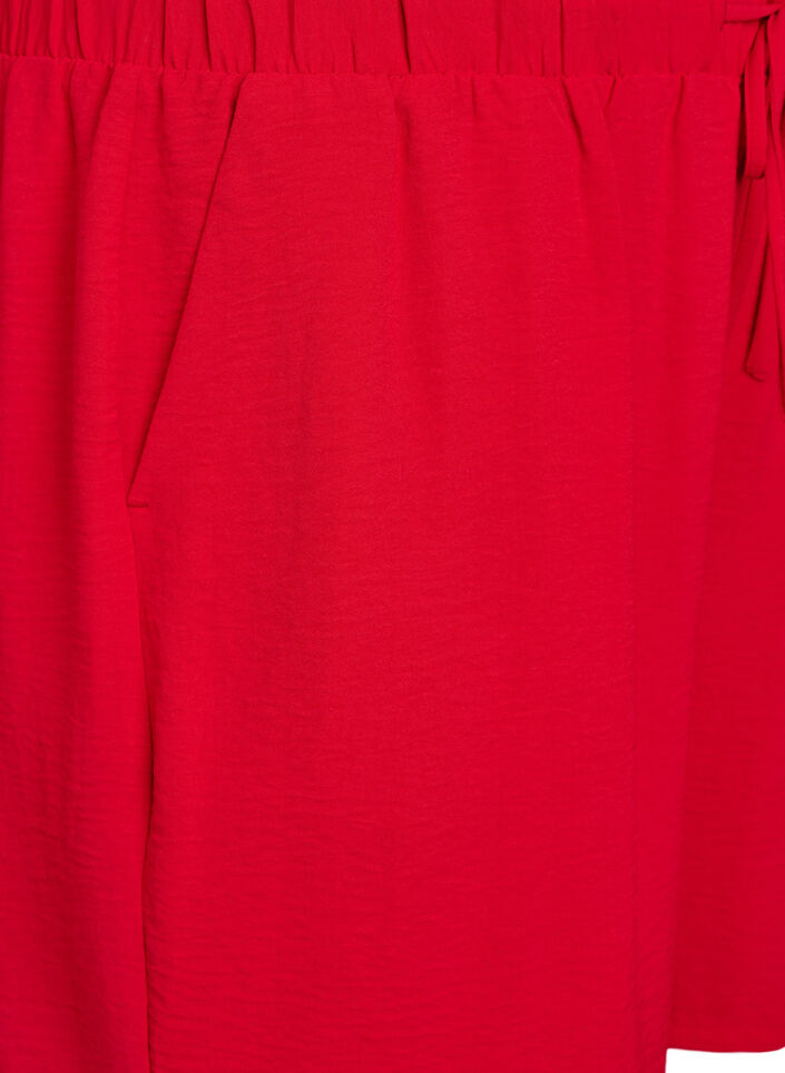 Shorts med lommer og elastik i taljen, R&oslash;d, Packshot image number 2