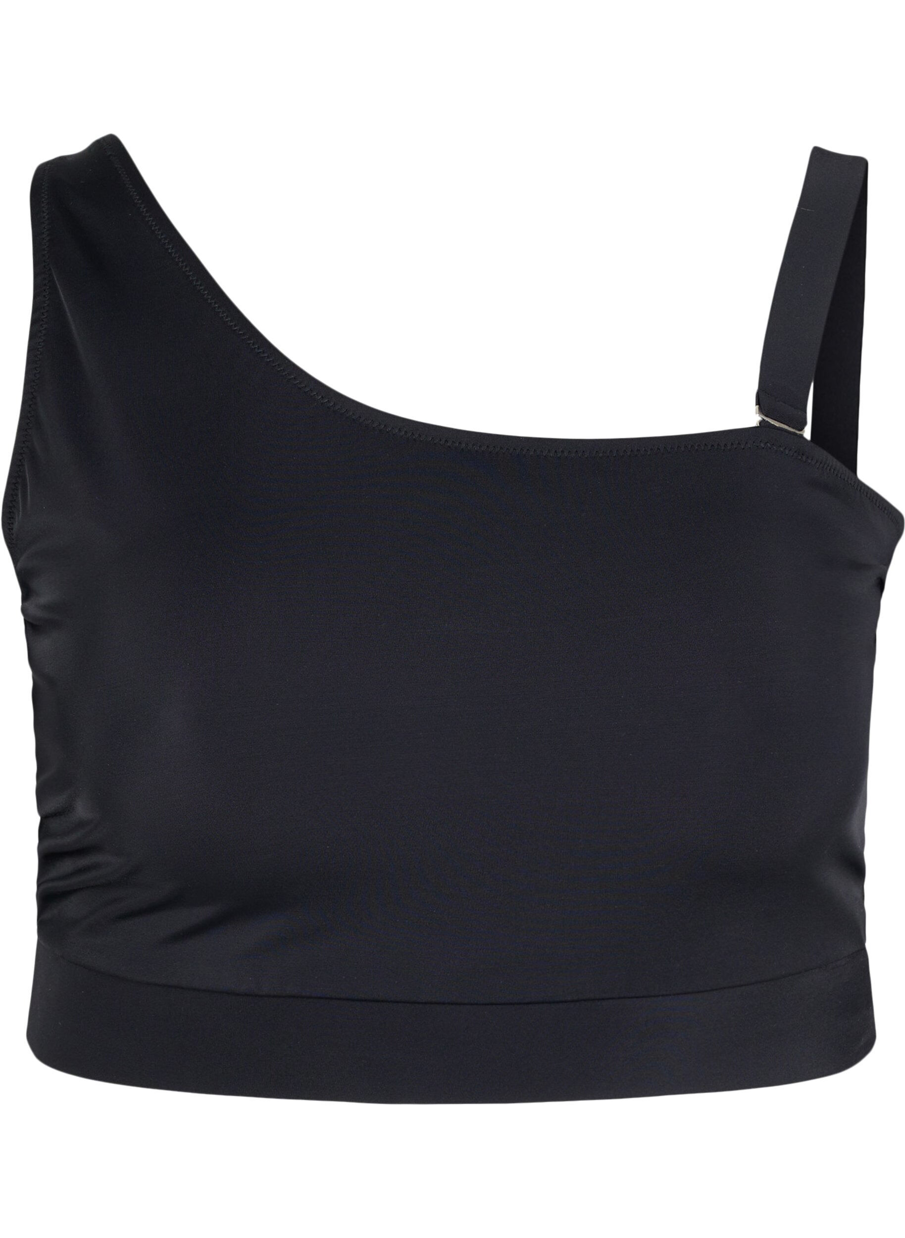 Zizzi One-shoulder bikini top , Black, Packshot image number 0