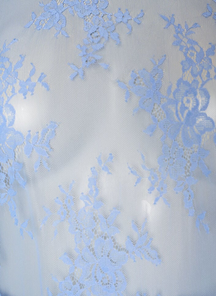 Transparent blondekjole med korte &aelig;rmer og midil&aelig;ngde, Lilla, Packshot image number 2