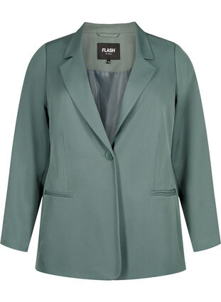 FLASH - Enkel blazer med knap, Balsam Green, Packshot image number 0