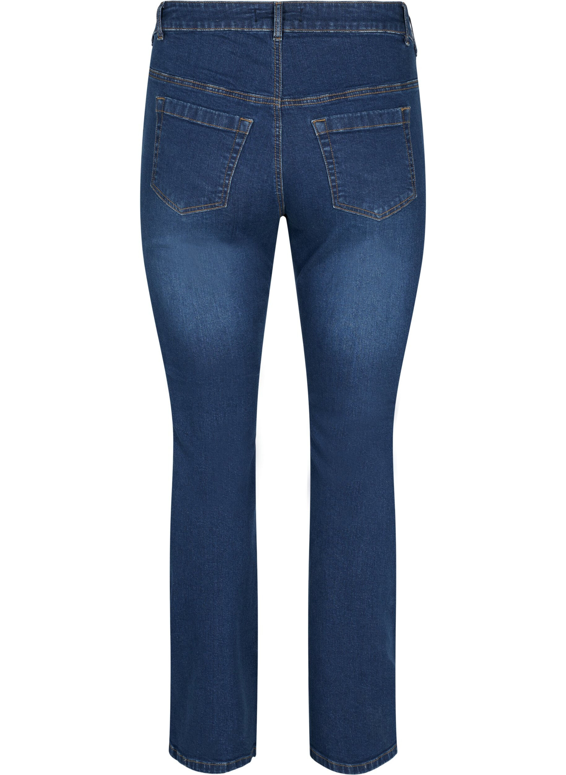 Zizzi H&oslash;jtaljet Ellen bootcut jeans, Dark blue, Packshot image number 1