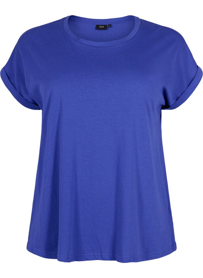 Kort&aelig;rmet t-shirt i bomuldsblanding, Bl&aring;, Packshot image number 0