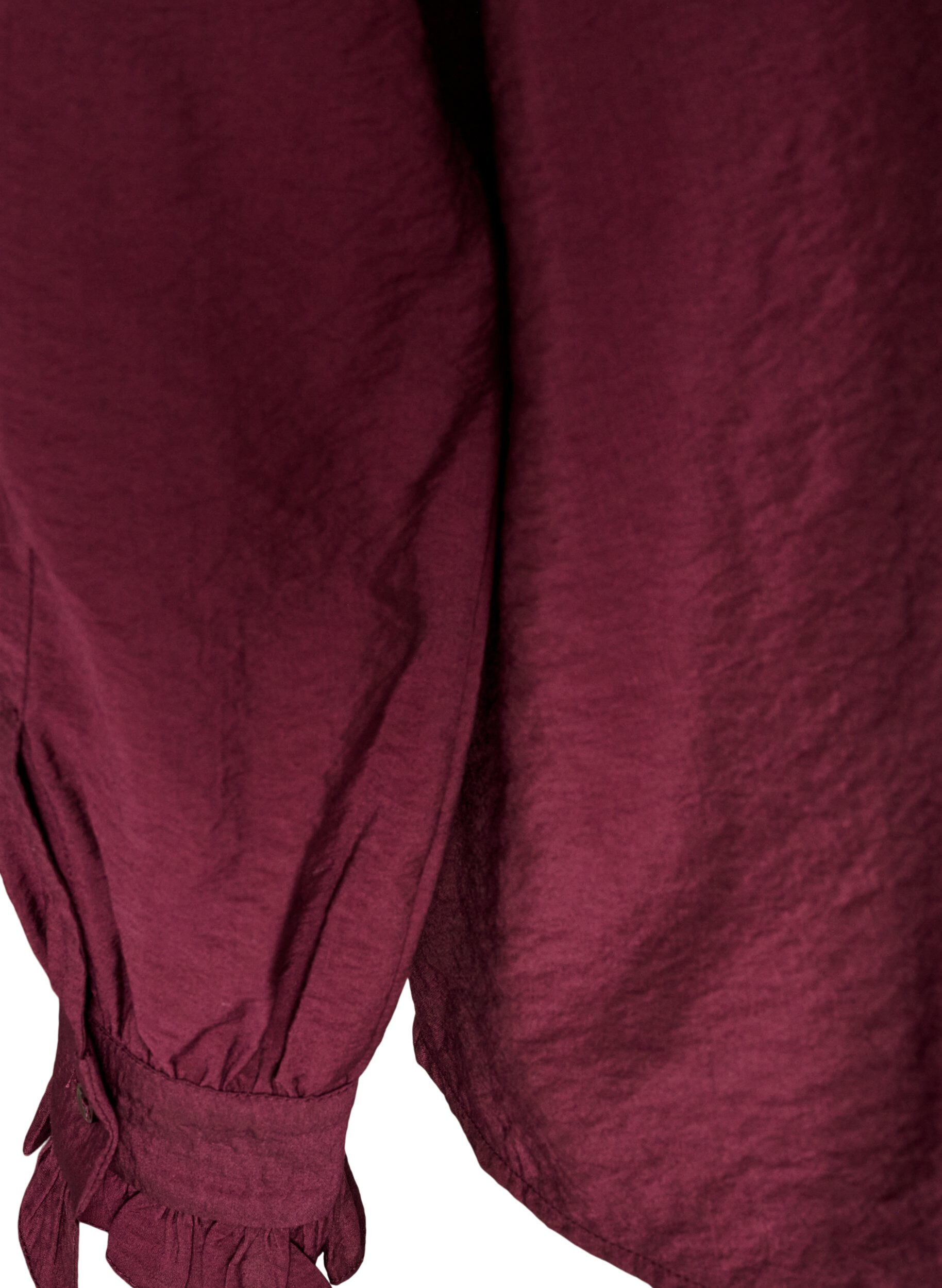 ZizziSkjortebluse med broderede blomsterapplikationer, R&oslash;d, Packshot image number 3