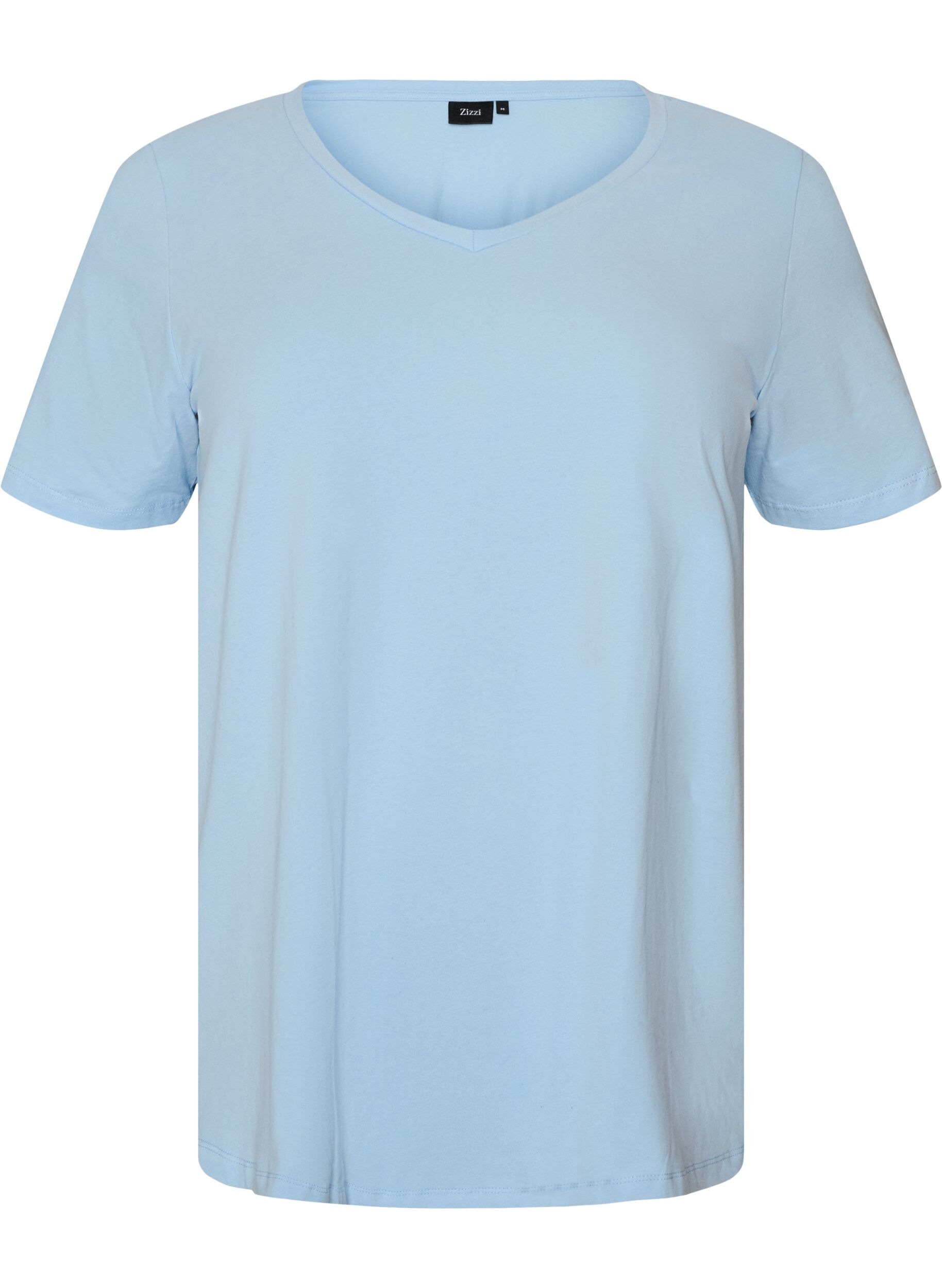 Ensfarvet basis t-shirt i bomuld