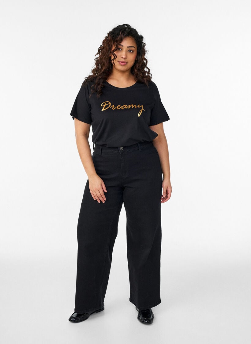 FLASH - T-shirt med motiv, Sort, Model image number 1