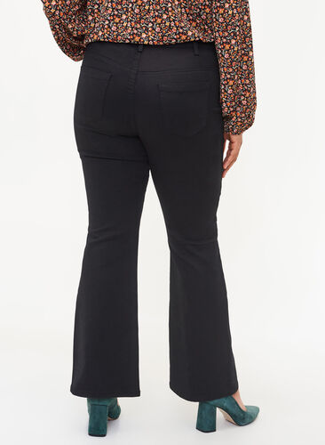 Ellen bootcut jeans med høj talje, Black, Model image number 1
