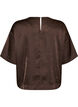 Satinbluse med rhinsten og albuelange &aelig;rmer, Brun, Packshot image number 1