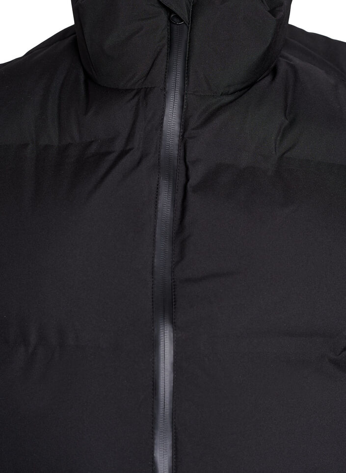 Kort puffervest med h&oslash;j krave, Sort, Packshot image number 2