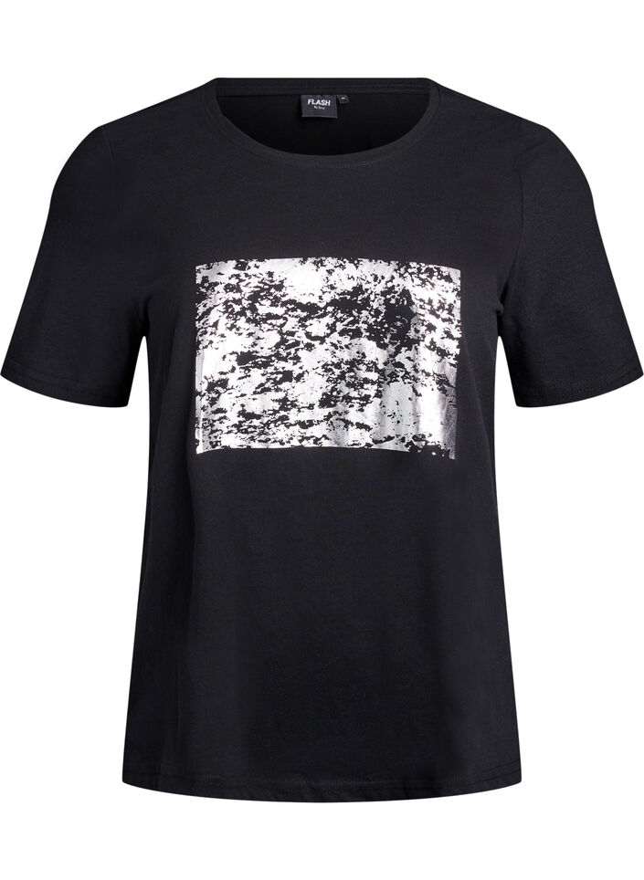 T-shirt med motiv, Sort, Packshot image number 0