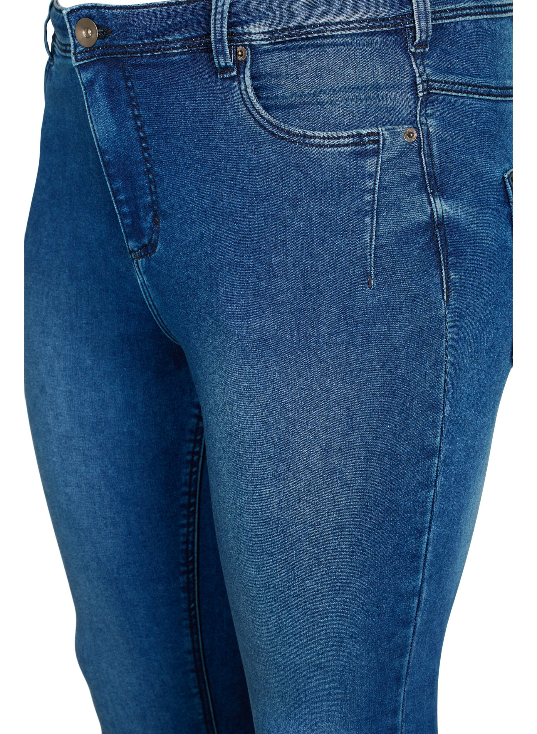 ZizziCropped Amy jeans med lynl&aring;sdetalje, Bl&aring;, Packshot image number 2