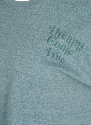 Meleret t-shirt i bomuld, Sea Pine mel, Packshot image number 3