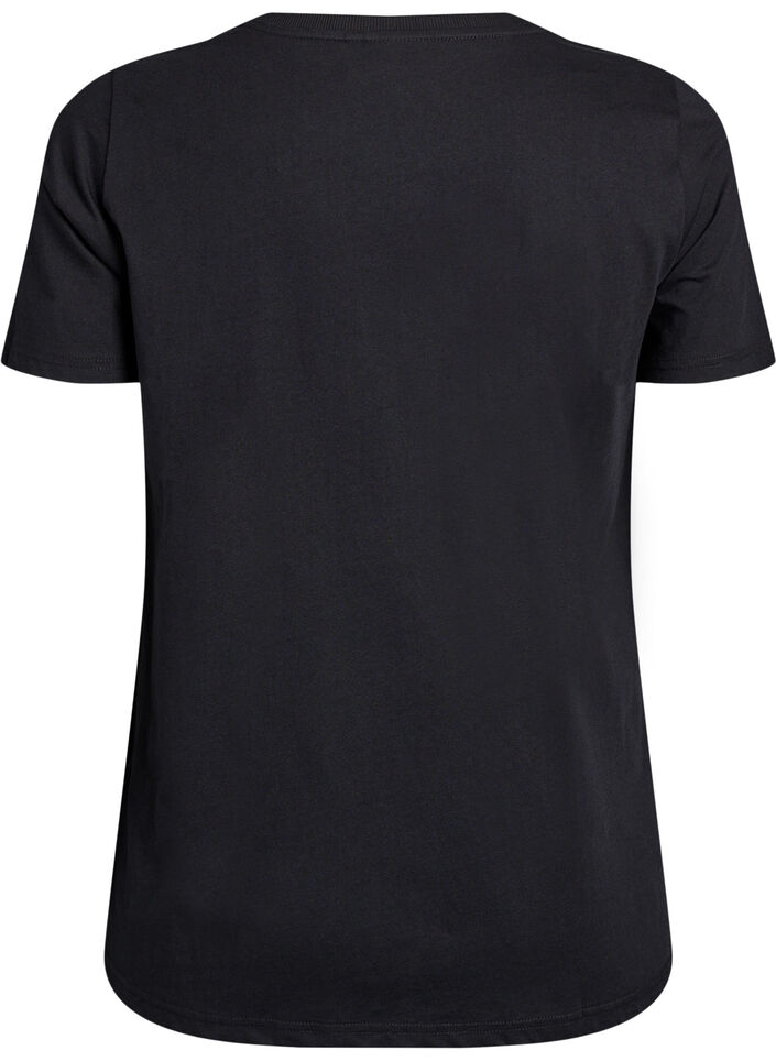 Jule t-shirt i &oslash;kologisk bomuld, Sort, Packshot image number 1