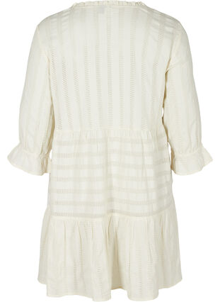 Bomulds tunika med knapper og 3/4 ærmer, Antique White, Packshot image number 1