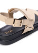 Wide fit - Lædersandal med justerbare stropper, Beige, Packshot image number 4