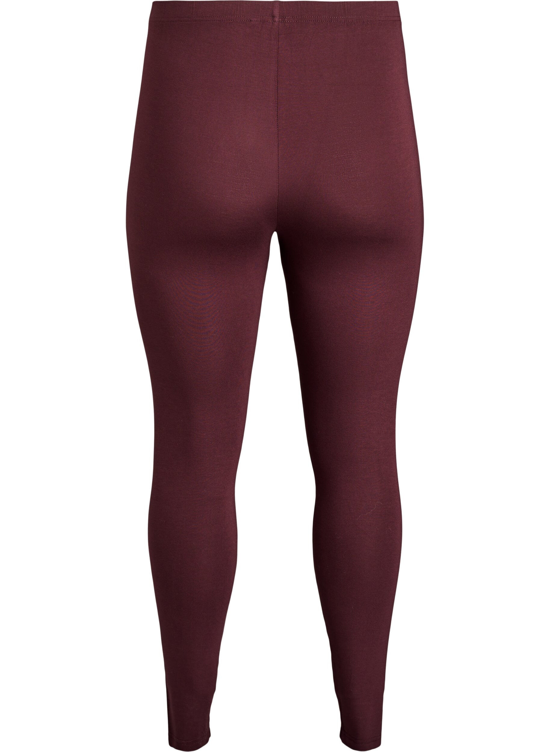 ZizziBasis leggings i viskose, M&oslash;rk Bordeaux, Packshot image number 1