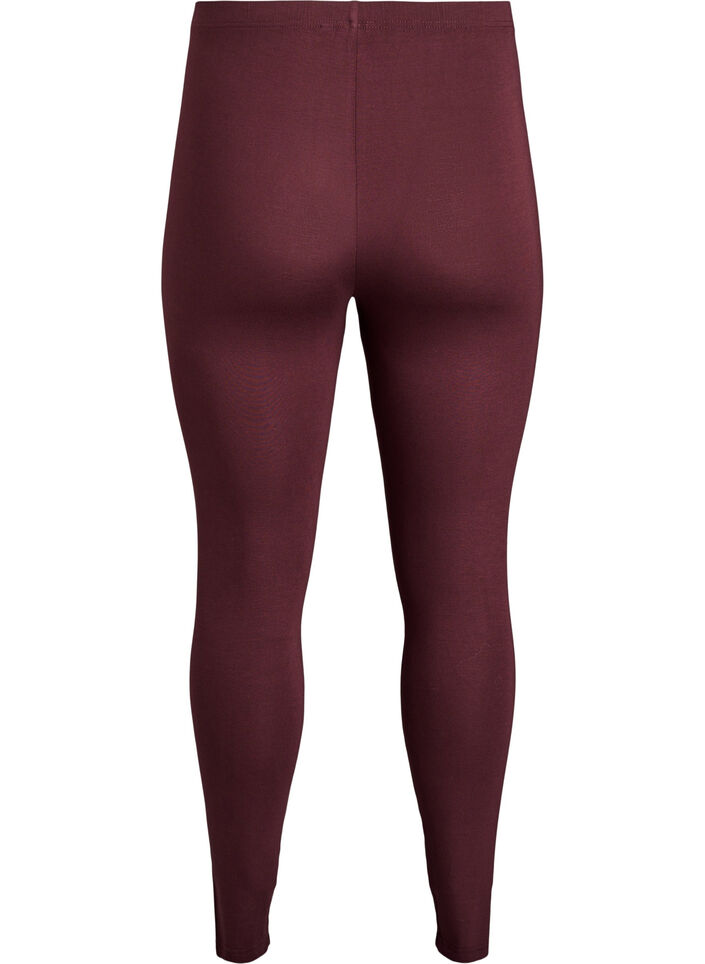 Basis leggings i viskose, M&oslash;rk Bordeaux, Packshot image number 1