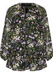 Tunika med blomsterprint og A-form, Sort, Packshot image number 0