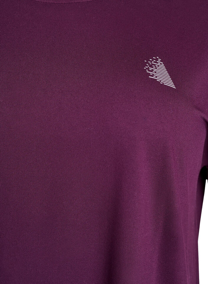 Ensfarvet tr&aelig;nings t-shirt, Lilla, Packshot image number 2