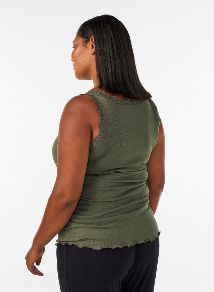 Top med blondekant, Gr&oslash;n, Model image number 2
