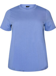 Basis t-shirt i bomuld med rund hals, Lilla