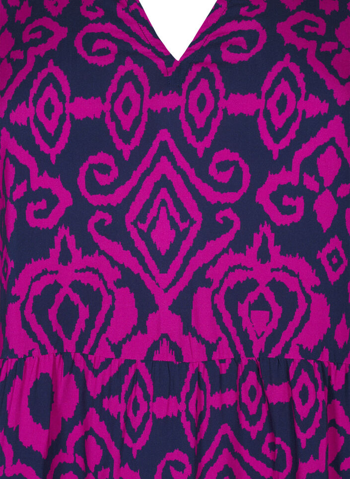 Kort kjole med print og a-shape, Night Sky AOP, Packshot image number 2