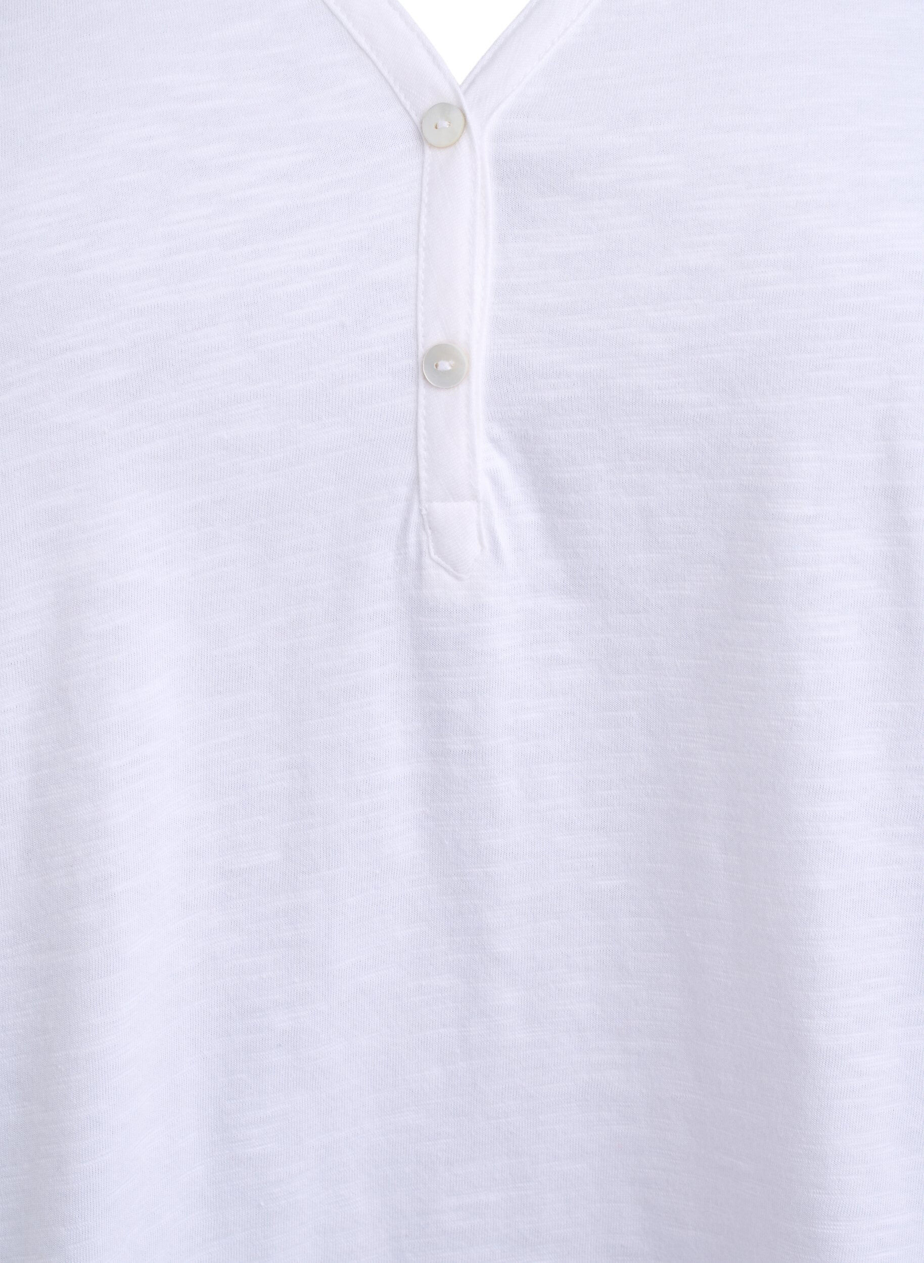 ZizziT-shirt med knapdetalje, Hvid, Packshot image number 2