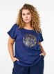 T-shirt med guldfarvet blomsterprint, Naval A. Gold Rose, Model image number 0